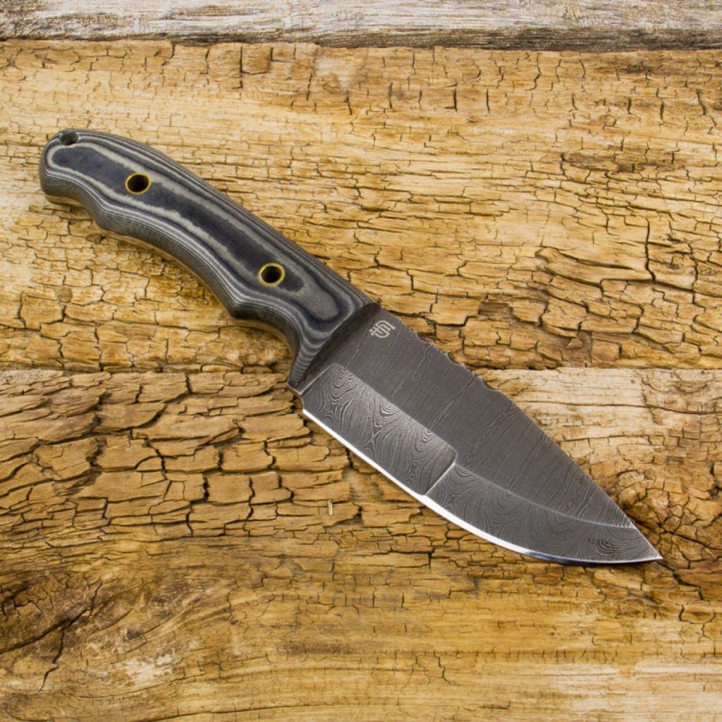 Forged Damascus steel hunting knife